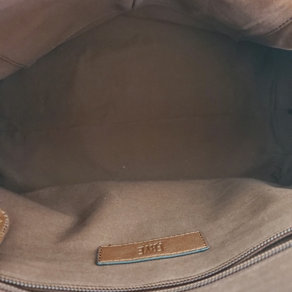 Frye Ring Dome Cognac Satchel Leather Handbag - Picture 7 of 8